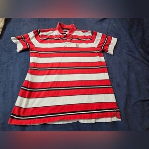 Ecko United  red and white strpie collared shirt  mens